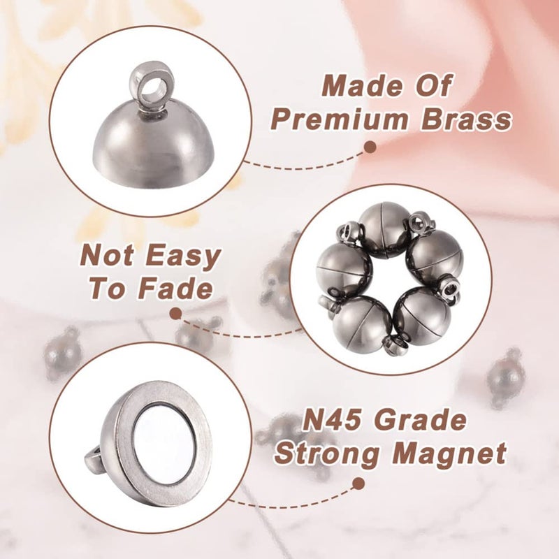 Craftdady 20 Sets Black Round Magnetic Clasps 14.5x8mm Magnet Converters Locking Clasps for Jewelry Bracelet Necklace Making Hole:1.6mm - Image 3